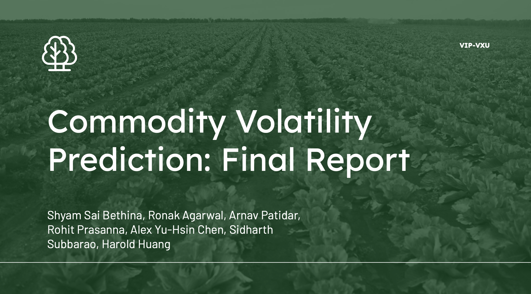 Agricultural Commodity Volatility Predictor